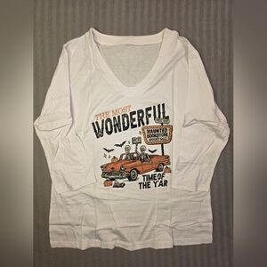 White Halloween Graphic Tee